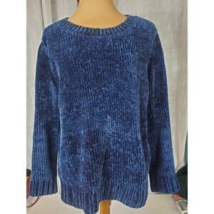 Soft Velour Velvet Pullover Sweater Women’s S Casual Cozy Resortwear